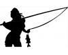 Fishin' Gal Sillouette